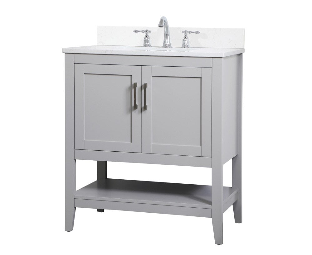 Elegant Furniture & Lighting - Aubrey 30 inch Single Bathroom Vanity in Grey with Backsplash - VF16030GR-BS veiw 13