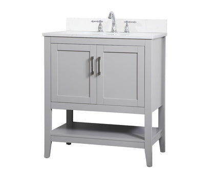 Elegant Furniture & Lighting - Aubrey 30 inch Single Bathroom Vanity in Grey with Backsplash - VF16030GR-BS veiw 13