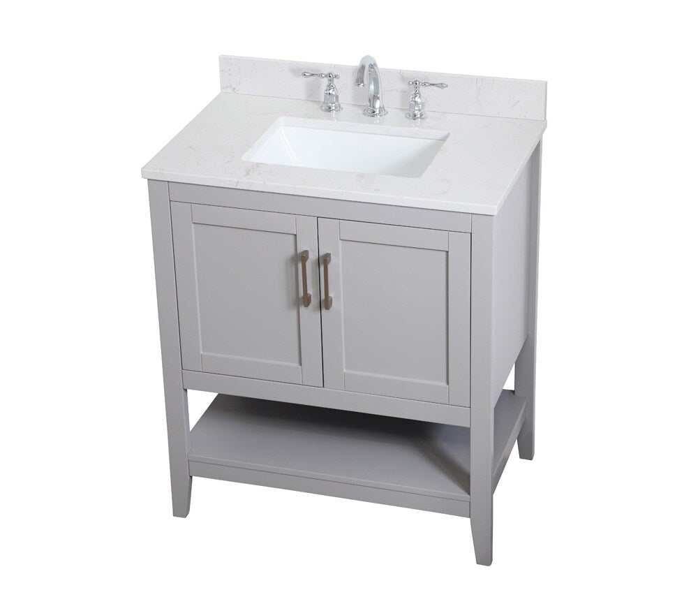 Elegant Furniture & Lighting - Aubrey 30 inch Single Bathroom Vanity in Grey with Backsplash - VF16030GR-BS veiw 14