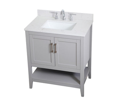 Elegant Furniture & Lighting - Aubrey 30 inch Single Bathroom Vanity in Grey with Backsplash - VF16030GR-BS veiw 14