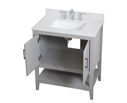 Elegant Furniture & Lighting - Aubrey 30 inch Single Bathroom Vanity in Grey with Backsplash - VF16030GR-BS veiw 15