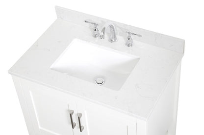Elegant Furniture & Lighting - Aubrey 30 inch Single Bathroom Vanity in White with Backsplash - VF16030WH-BS veiw 3