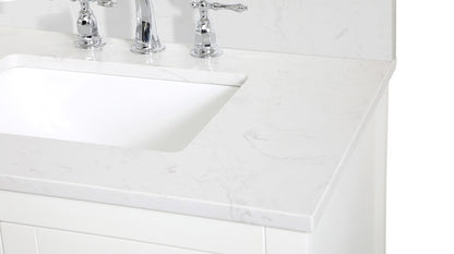 Elegant Furniture & Lighting - Aubrey 30 inch Single Bathroom Vanity in White with Backsplash - VF16030WH-BS veiw 4