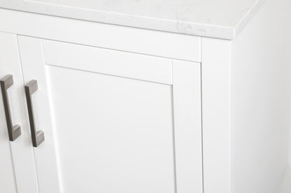 Elegant Furniture & Lighting - Aubrey 30 inch Single Bathroom Vanity in White with Backsplash - VF16030WH-BS veiw 5