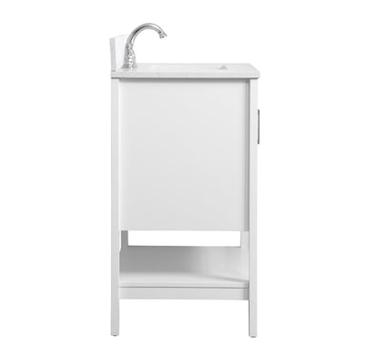 Elegant Furniture & Lighting - Aubrey 30 inch Single Bathroom Vanity in White with Backsplash - VF16030WH-BS veiw 7