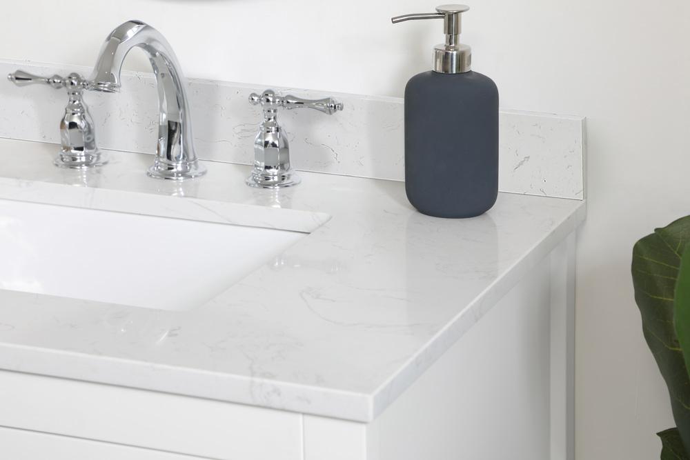 Elegant Furniture & Lighting - Aubrey 30 inch Single Bathroom Vanity in White with Backsplash - VF16030WH-BS veiw 10
