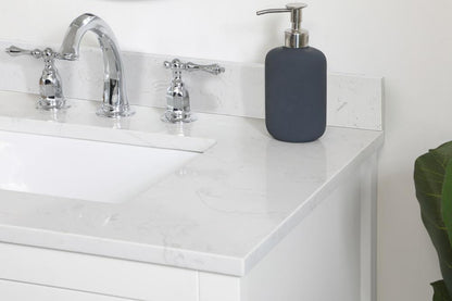Elegant Furniture & Lighting - Aubrey 30 inch Single Bathroom Vanity in White with Backsplash - VF16030WH-BS veiw 10