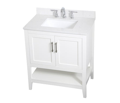 Elegant Furniture & Lighting - Aubrey 30 inch Single Bathroom Vanity in White with Backsplash - VF16030WH-BS veiw 14