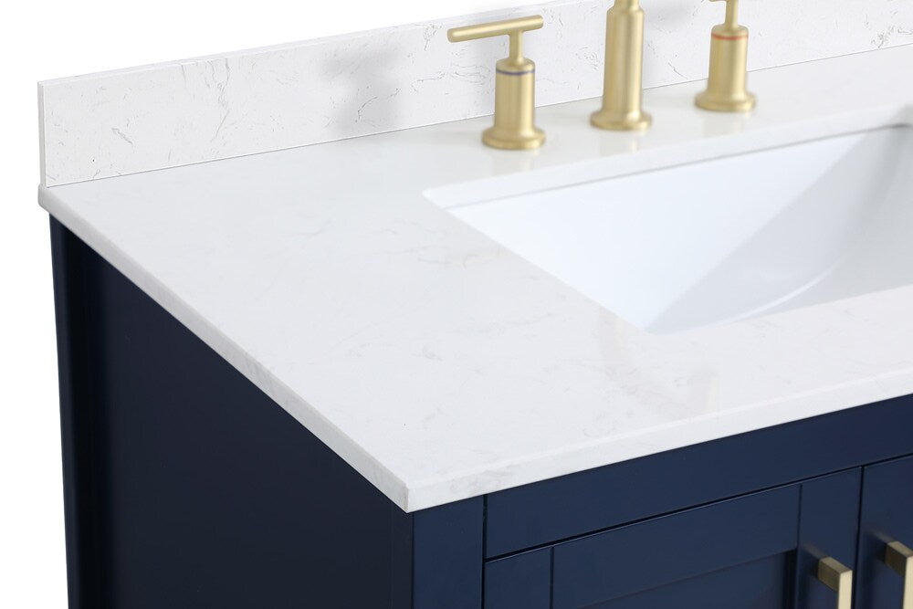 Elegant Furniture & Lighting - Aubrey 36 inch Single Bathroom Vanity in Blue with Backsplash - VF16036BL-BS veiw 3