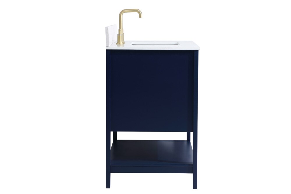 Elegant Furniture & Lighting - Aubrey 36 inch Single Bathroom Vanity in Blue with Backsplash - VF16036BL-BS veiw 7