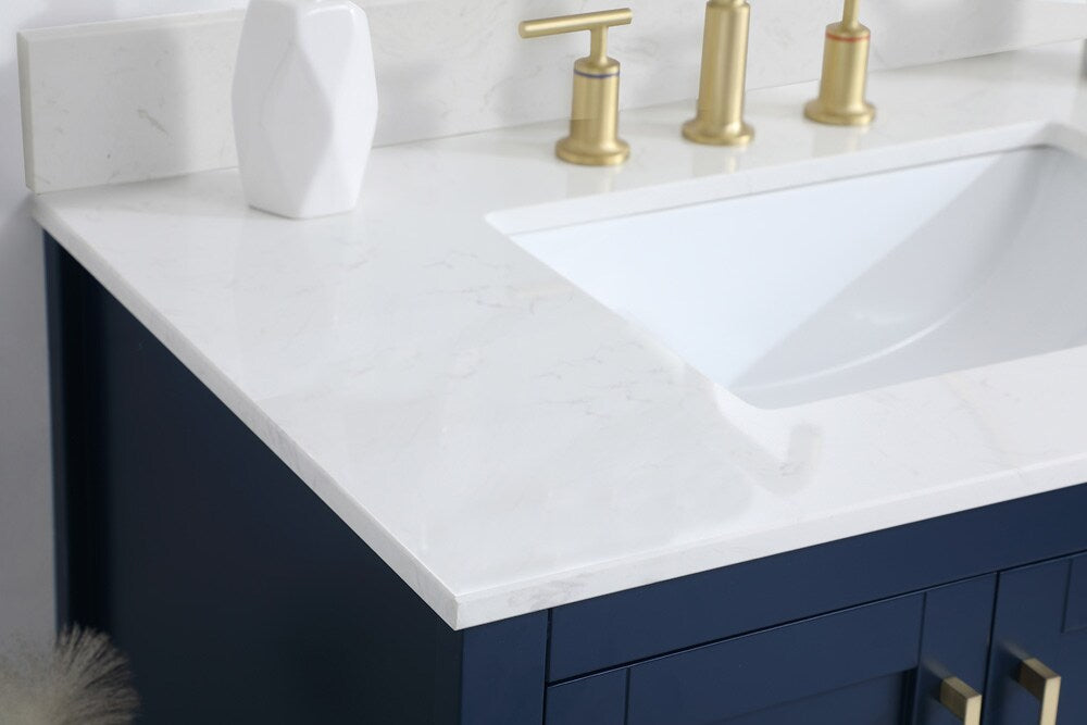 Elegant Furniture & Lighting - Aubrey 36 inch Single Bathroom Vanity in Blue with Backsplash - VF16036BL-BS veiw 11