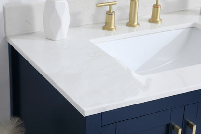 Elegant Furniture & Lighting - Aubrey 36 inch Single Bathroom Vanity in Blue with Backsplash - VF16036BL-BS veiw 11
