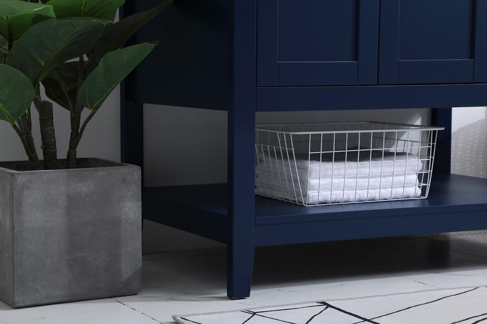 Elegant Furniture & Lighting - Aubrey 36 inch Single Bathroom Vanity in Blue with Backsplash - VF16036BL-BS veiw 12