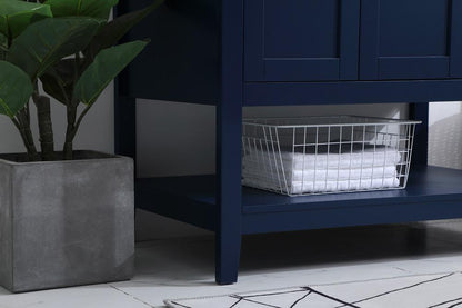 Elegant Furniture & Lighting - Aubrey 36 inch Single Bathroom Vanity in Blue with Backsplash - VF16036BL-BS veiw 12