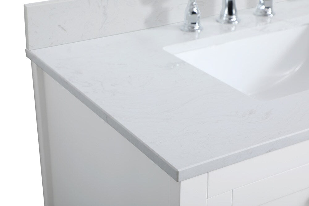 Elegant Furniture & Lighting - Aubrey 36 inch Single Bathroom Vanity in White with Backsplash - VF16036WH-BS veiw 5