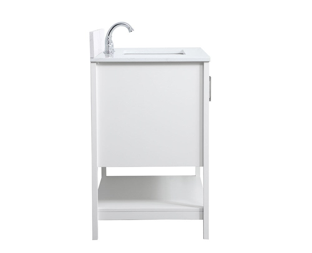 Elegant Furniture & Lighting - Aubrey 36 inch Single Bathroom Vanity in White with Backsplash - VF16036WH-BS veiw 7