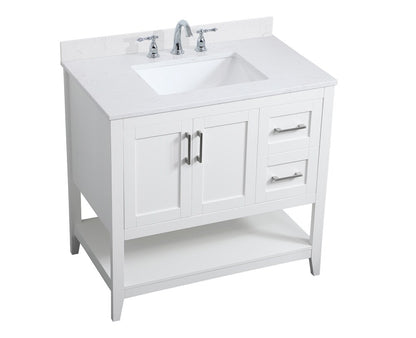 Elegant Furniture & Lighting - Aubrey 36 inch Single Bathroom Vanity in White with Backsplash - VF16036WH-BS veiw 15