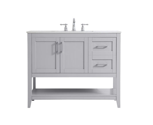 Elegant Furniture & Lighting - Aubrey 42 inch Single Bathroom Vanity in Grey - VF16042GR veiw 1