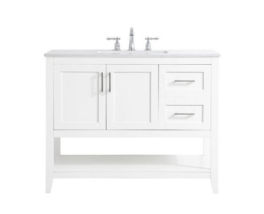 Elegant Furniture & Lighting - Aubrey 42 inch Single Bathroom Vanity in White - VF16042WH veiw 1