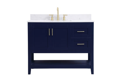 Elegant Furniture & Lighting - Aubrey 42 inch Single Bathroom Vanity in Blue with Backsplash - VF16042BL-BS veiw 1