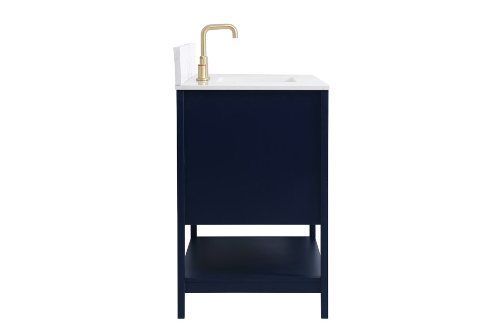 Elegant Furniture & Lighting - Aubrey 42 inch Single Bathroom Vanity in Blue with Backsplash - VF16042BL-BS veiw 7
