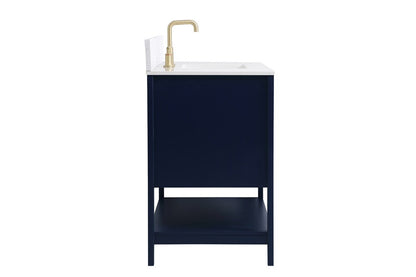 Elegant Furniture & Lighting - Aubrey 42 inch Single Bathroom Vanity in Blue with Backsplash - VF16042BL-BS veiw 7