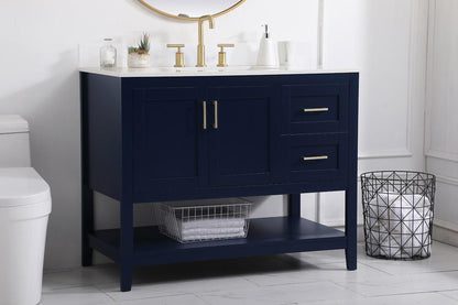 Elegant Furniture & Lighting - Aubrey 42 inch Single Bathroom Vanity in Blue with Backsplash - VF16042BL-BS veiw 8