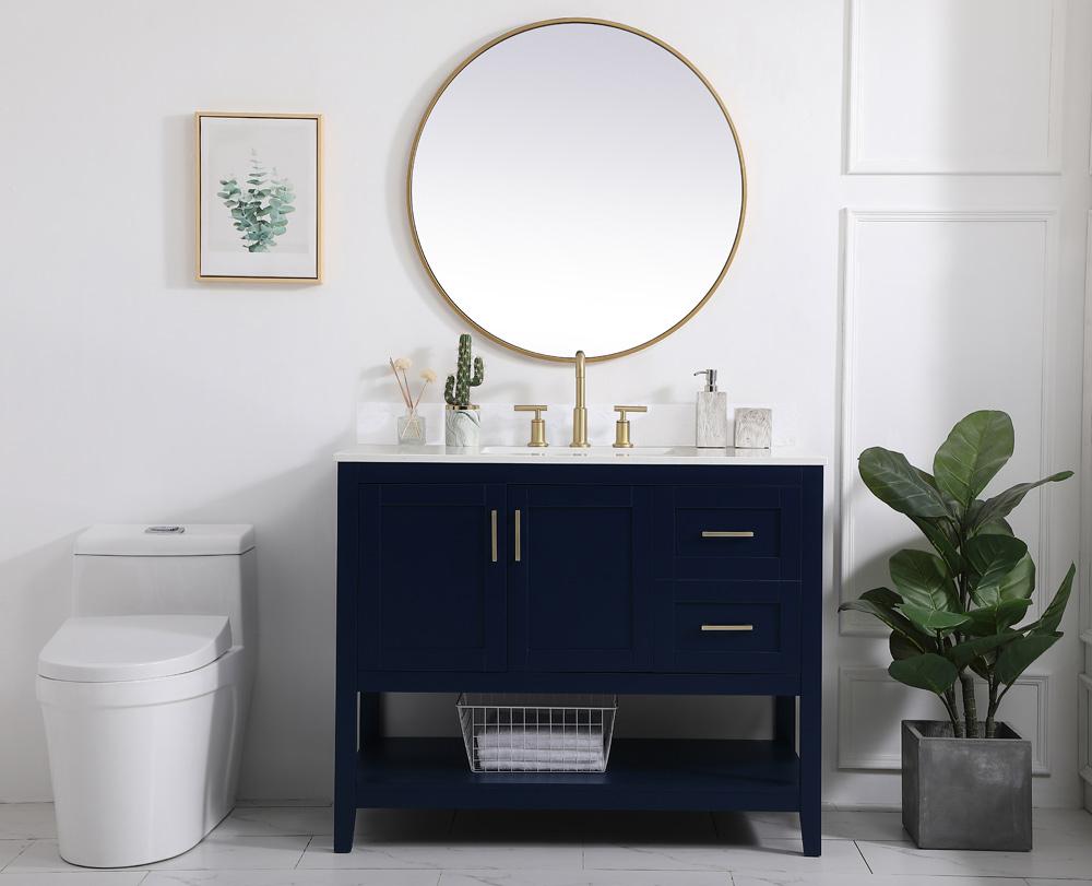 Elegant Furniture & Lighting - Aubrey 42 inch Single Bathroom Vanity in Blue with Backsplash - VF16042BL-BS veiw 10