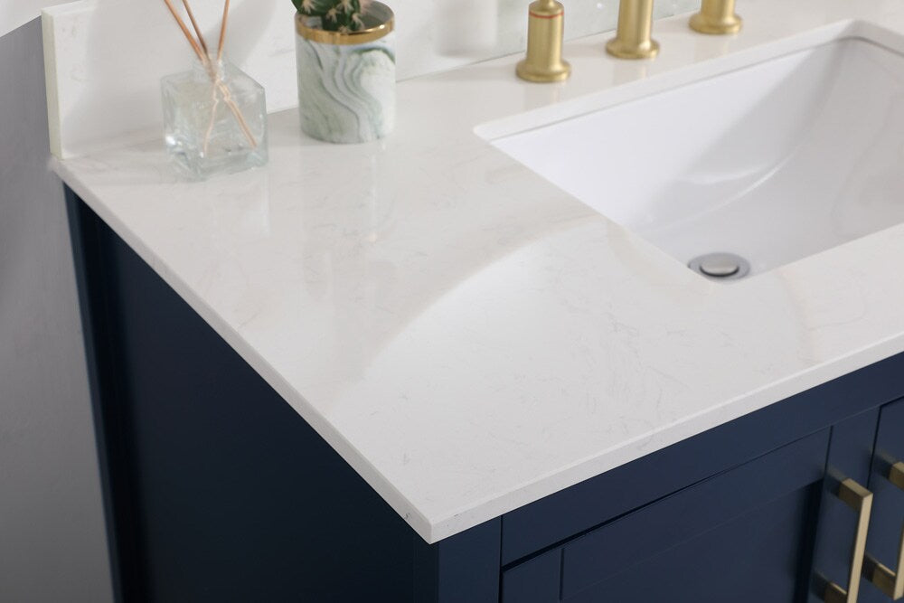 Elegant Furniture & Lighting - Aubrey 42 inch Single Bathroom Vanity in Blue with Backsplash - VF16042BL-BS veiw 11