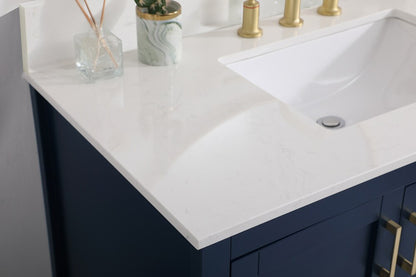 Elegant Furniture & Lighting - Aubrey 42 inch Single Bathroom Vanity in Blue with Backsplash - VF16042BL-BS veiw 11