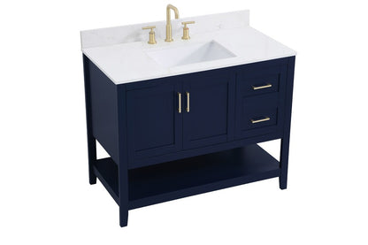 Elegant Furniture & Lighting - Aubrey 42 inch Single Bathroom Vanity in Blue with Backsplash - VF16042BL-BS veiw 14