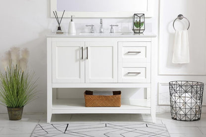 Elegant Furniture & Lighting - Aubrey 42 inch Single Bathroom Vanity in White with Backsplash - VF16042WH-BS veiw 2
