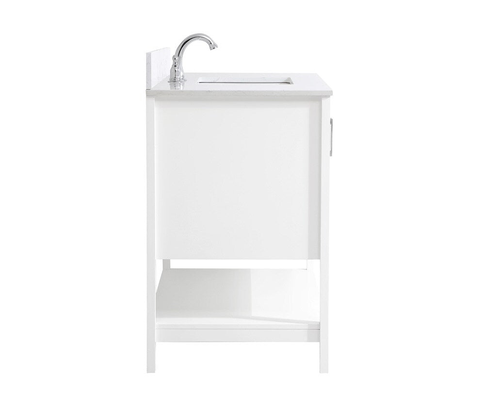Elegant Furniture & Lighting - Aubrey 42 inch Single Bathroom Vanity in White with Backsplash - VF16042WH-BS veiw 7