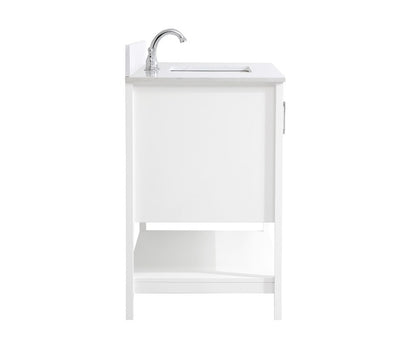 Elegant Furniture & Lighting - Aubrey 42 inch Single Bathroom Vanity in White with Backsplash - VF16042WH-BS veiw 7