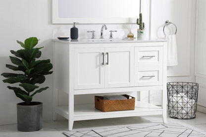 Elegant Furniture & Lighting - Aubrey 42 inch Single Bathroom Vanity in White with Backsplash - VF16042WH-BS veiw 8
