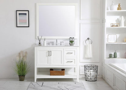 Elegant Furniture & Lighting - Aubrey 42 inch Single Bathroom Vanity in White with Backsplash - VF16042WH-BS veiw 13