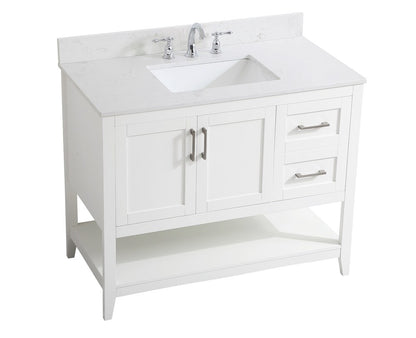 Elegant Furniture & Lighting - Aubrey 42 inch Single Bathroom Vanity in White with Backsplash - VF16042WH-BS veiw 15