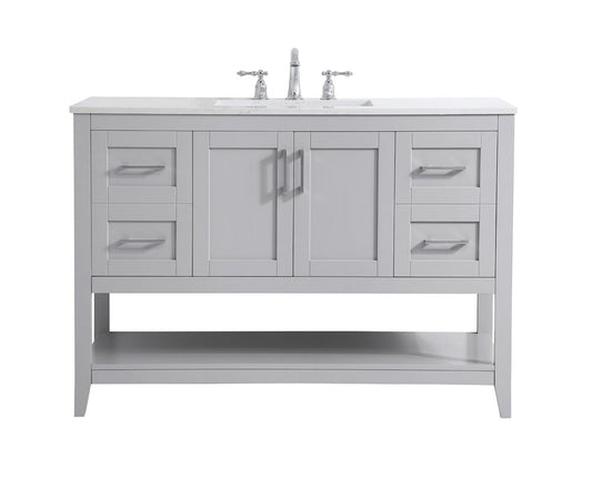 Elegant Furniture & Lighting - Aubrey 48 inch Single Bathroom Vanity in Grey - VF16048GR veiw 1