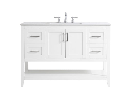 Elegant Furniture & Lighting - Aubrey 48 inch Single Bathroom Vanity in White - VF16048WH veiw 1