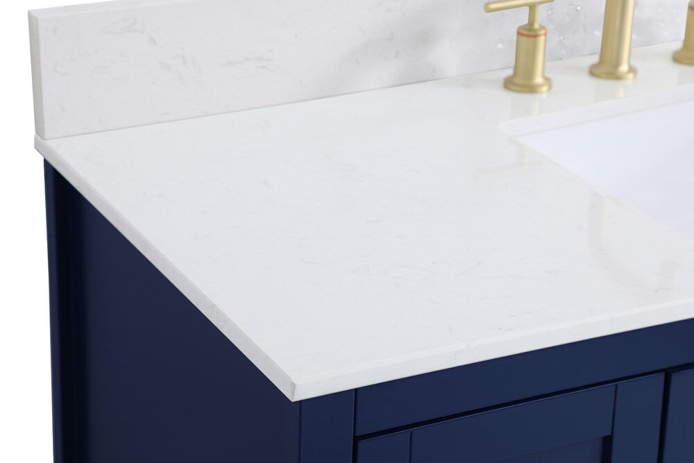 Elegant Furniture & Lighting - Aubrey 48 inch Single Bathroom Vanity in Blue with Backsplash - VF16048BL-BS veiw 4