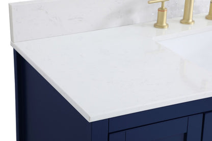 Elegant Furniture & Lighting - Aubrey 48 inch Single Bathroom Vanity in Blue with Backsplash - VF16048BL-BS veiw 4