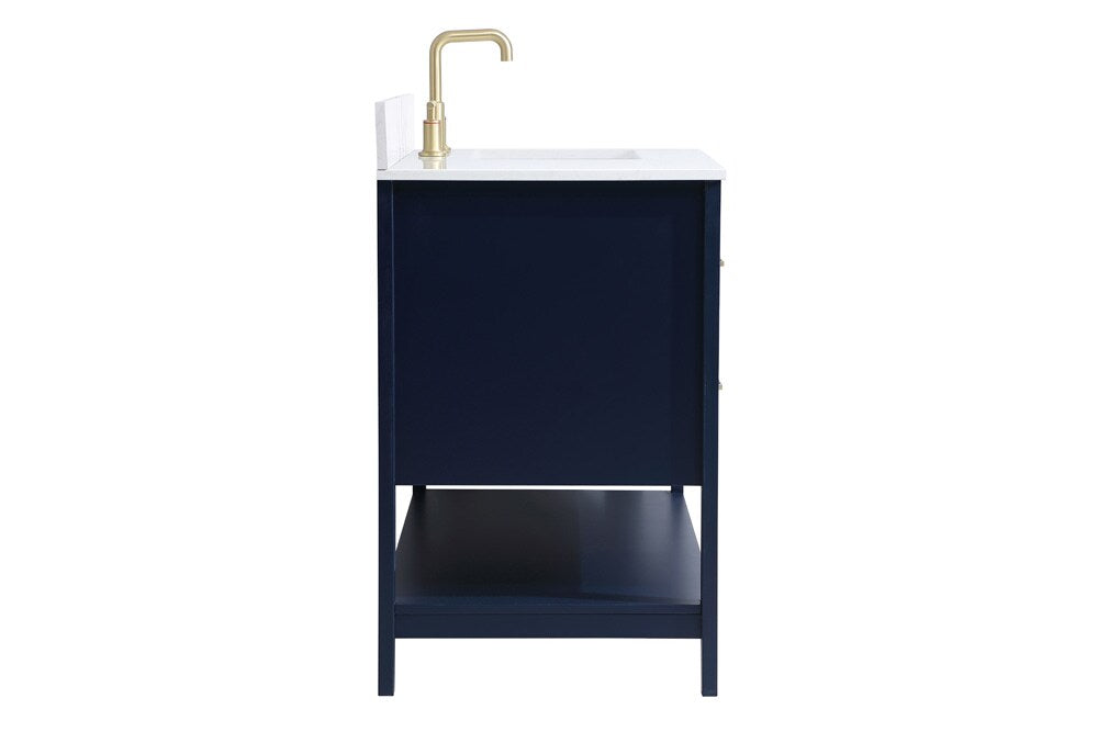 Elegant Furniture & Lighting - Aubrey 48 inch Single Bathroom Vanity in Blue with Backsplash - VF16048BL-BS veiw 7