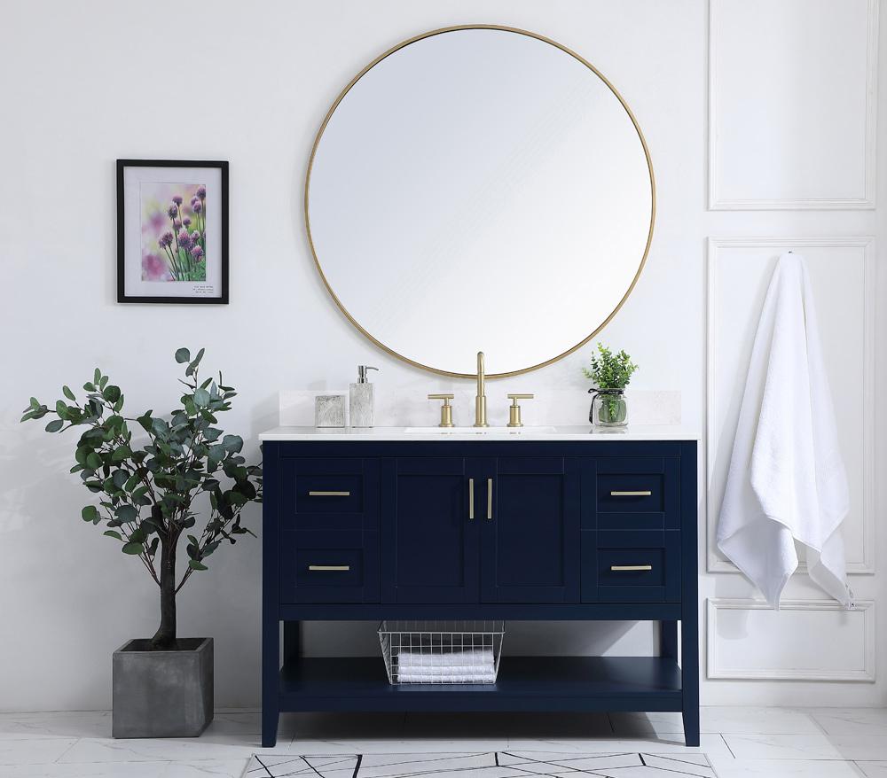 Elegant Furniture & Lighting - Aubrey 48 inch Single Bathroom Vanity in Blue with Backsplash - VF16048BL-BS veiw 10