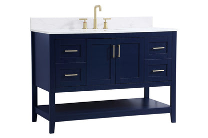 Elegant Furniture & Lighting - Aubrey 48 inch Single Bathroom Vanity in Blue with Backsplash - VF16048BL-BS veiw 13