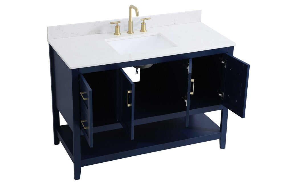 Elegant Furniture & Lighting - Aubrey 48 inch Single Bathroom Vanity in Blue with Backsplash - VF16048BL-BS veiw 15