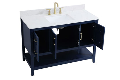 Elegant Furniture & Lighting - Aubrey 48 inch Single Bathroom Vanity in Blue with Backsplash - VF16048BL-BS veiw 15
