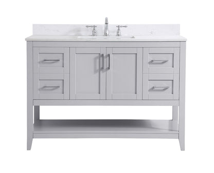 Elegant Furniture & Lighting - Aubrey 48 inch Single Bathroom Vanity in Grey with Backsplash - VF16048GR-BS veiw 1