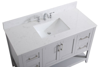 Elegant Furniture & Lighting - Aubrey 48 inch Single Bathroom Vanity in Grey with Backsplash - VF16048GR-BS veiw 4