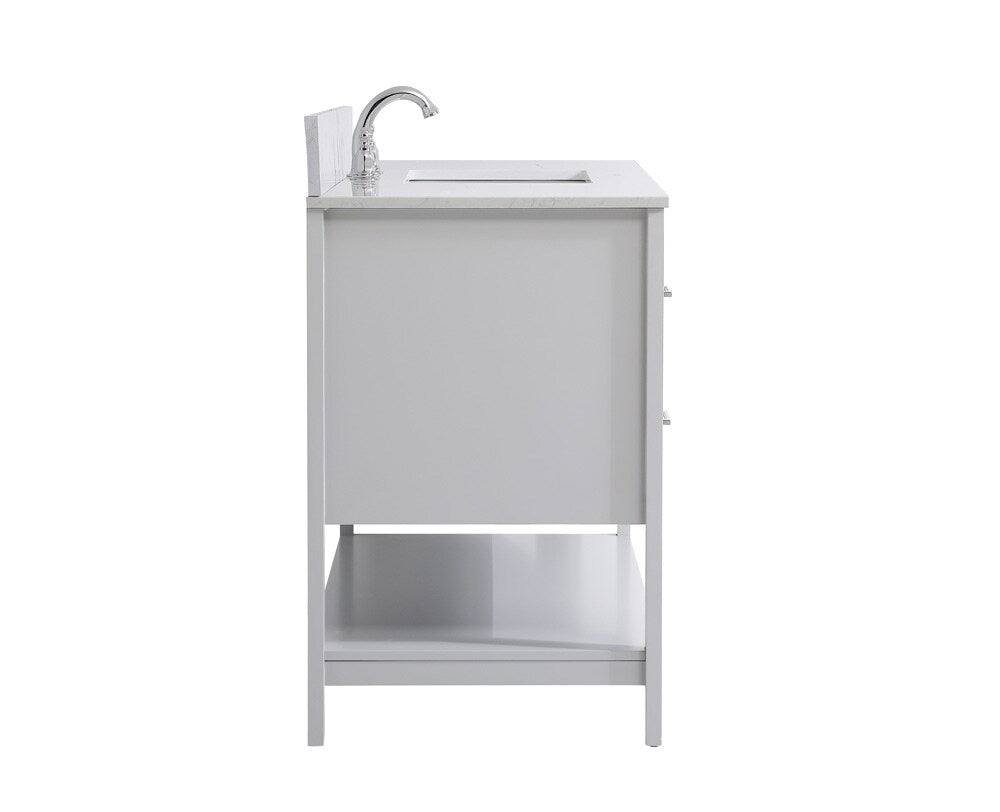 Elegant Furniture & Lighting - Aubrey 48 inch Single Bathroom Vanity in Grey with Backsplash - VF16048GR-BS veiw 7