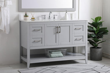 Elegant Furniture & Lighting - Aubrey 48 inch Single Bathroom Vanity in Grey with Backsplash - VF16048GR-BS veiw 8